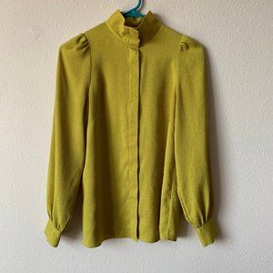 & Other Stories Chartreuse Silky Blouse US 2/EUR32